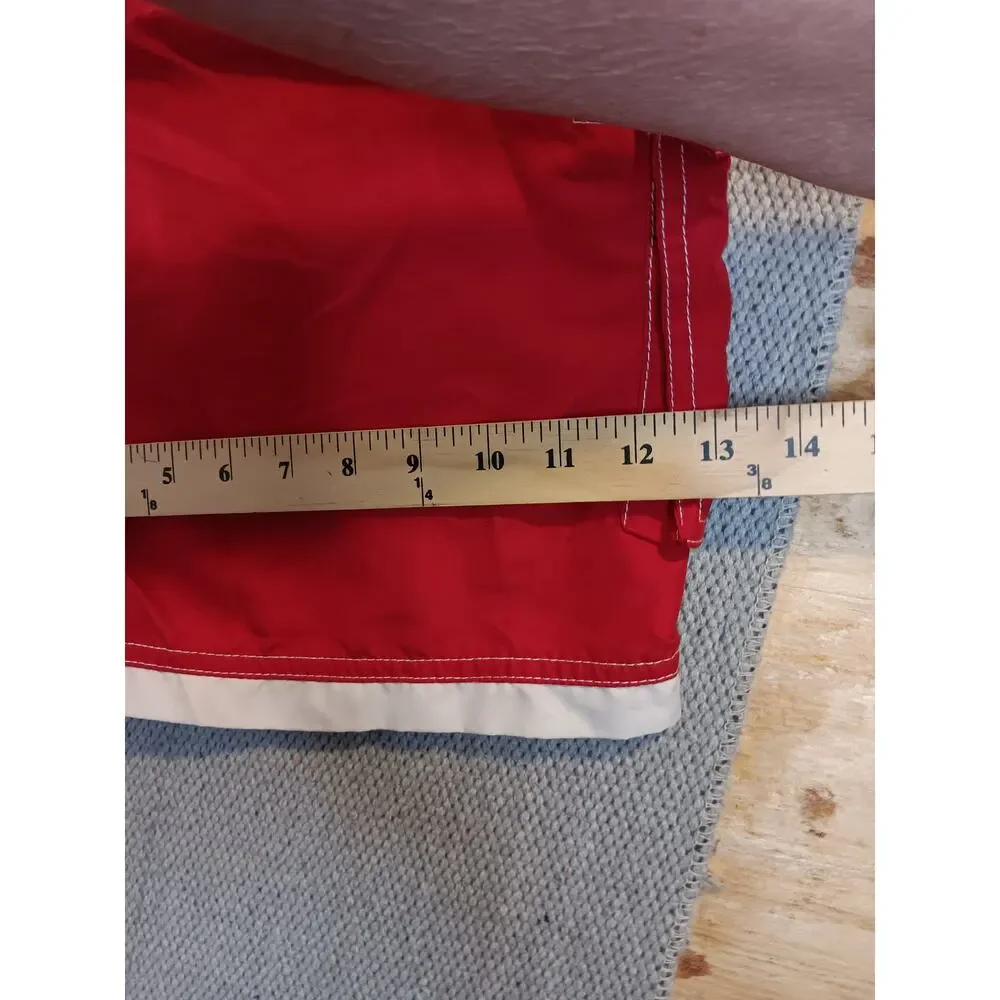 Vtg Tommy Hilfiger Board Swim Shorts XXL 44 Red/White Stripe Beach Big Man‎
